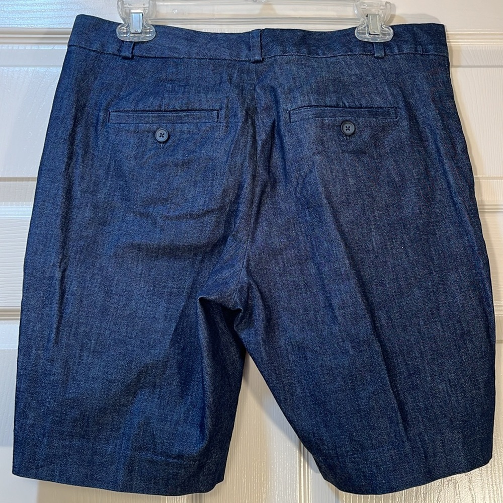 Banana Republic Chino Trouser Bermuda Shorts Cotton Blend Size 6 Blue Excellent - Picture 3 of 6